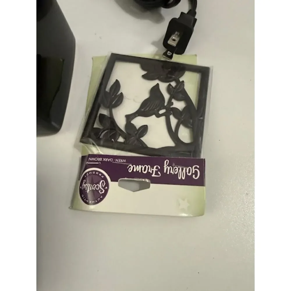 NIB Scentsy Ebony Cube Gallery Bird Silhouette Insert Black Warmer